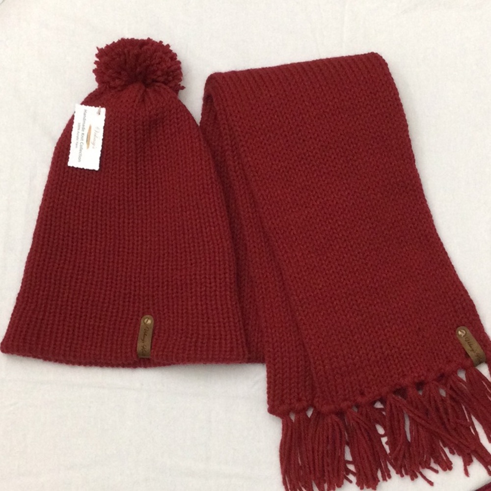 Claret Knit Beanie and Scarf Set (Item # 920)